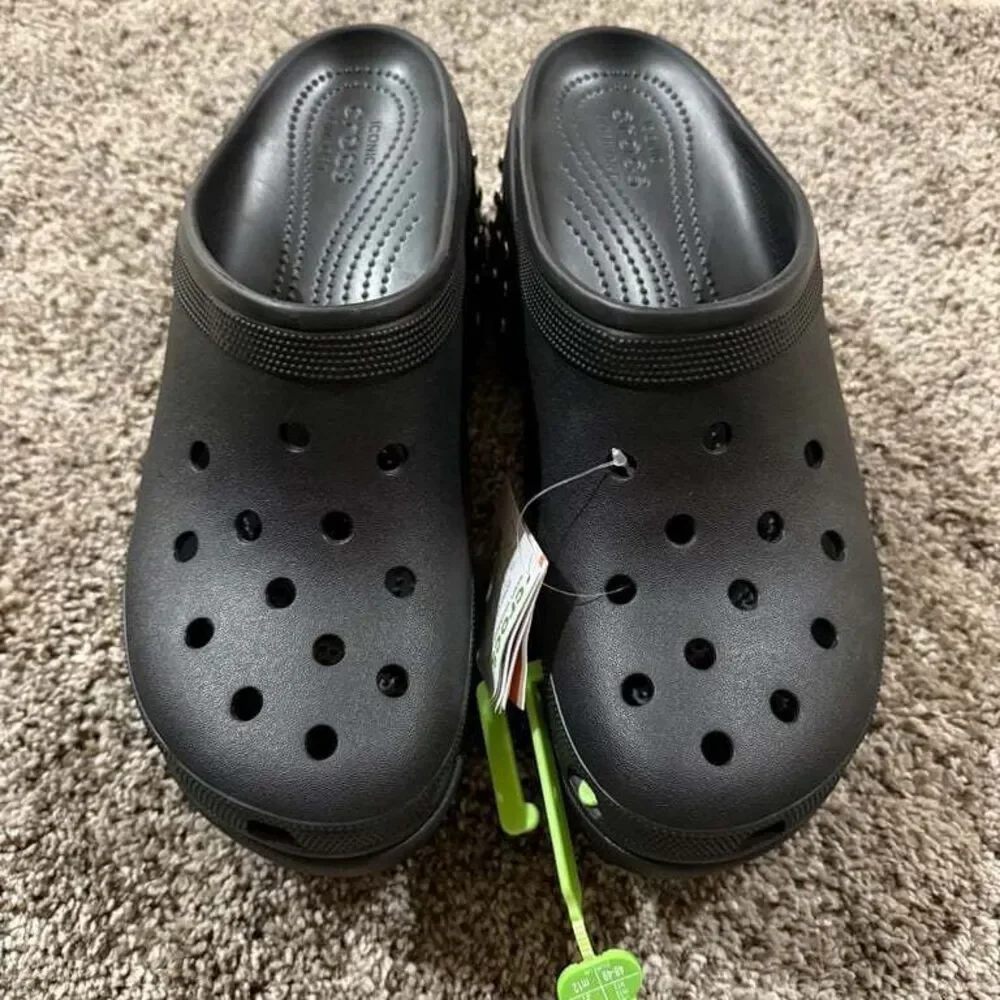 NWT Crocs Siren Studded Heel Clog Black Shoes Size Men13 Chunky Rare - Picture 9 of 10